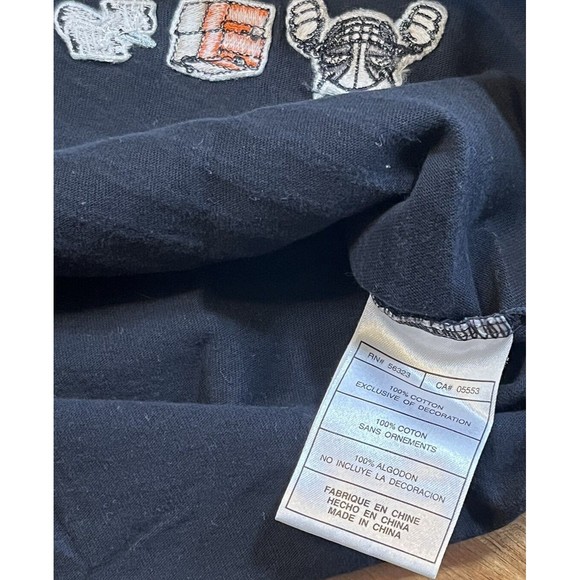 Vintage Nike Air T-Shirt Adult XXL Grey Tag Black Blue Striped Embroidered Logos - Picture 4 of 7